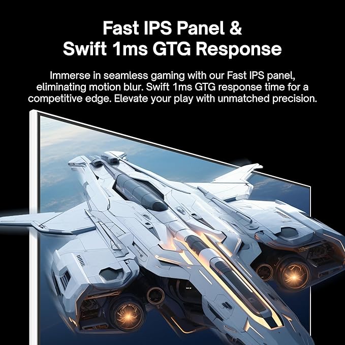 Pixio PX248 Wave White 24 inch 200Hz Refresh Rate FHD 1080p Resolution Fast IPS Panel 1ms GTG Response Time Gaming Monitor and PS1S Wave White Single Monitor Arm - Fits up to 32 inches and 19.8lbs