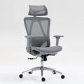 Ergonomic High Back Mesh Office Chair - Adjustable Lumbar Support Headrest &amp 3D Armrests Swivel Desk Chair for Home Office and Gaming (Gray Model C)