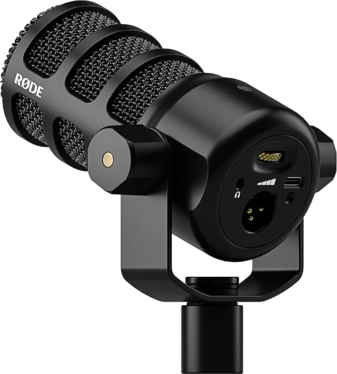 Rode PodMic USB Dynamic Broadcast Microphone with White WS14 Pop Filter