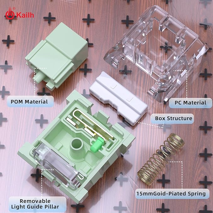 Kailh Box Bamboo Clicky Keyboard Switch3-pin 55gf Heavy Typing &amp Gaming Switches for MX Mechanical Keyboard(72pcs)