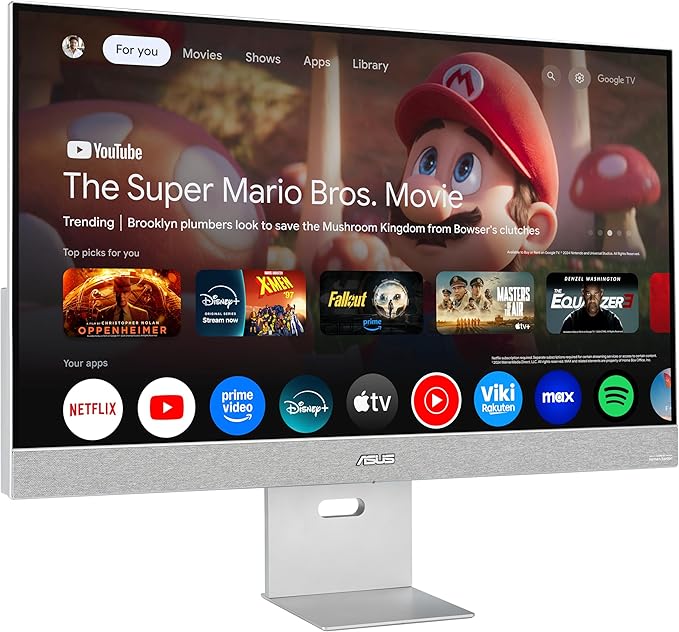 ASUS ZenScreen 31.5” 4K USB-C Smart Monitor (MS32UC) - UHD (3840 x 2160) IPS 98% DCI-P3 GoogleTV Harman Kardon Speakers USB-C (90W PD) Wireless Display Netflix and YouTube 3 yr Warranty