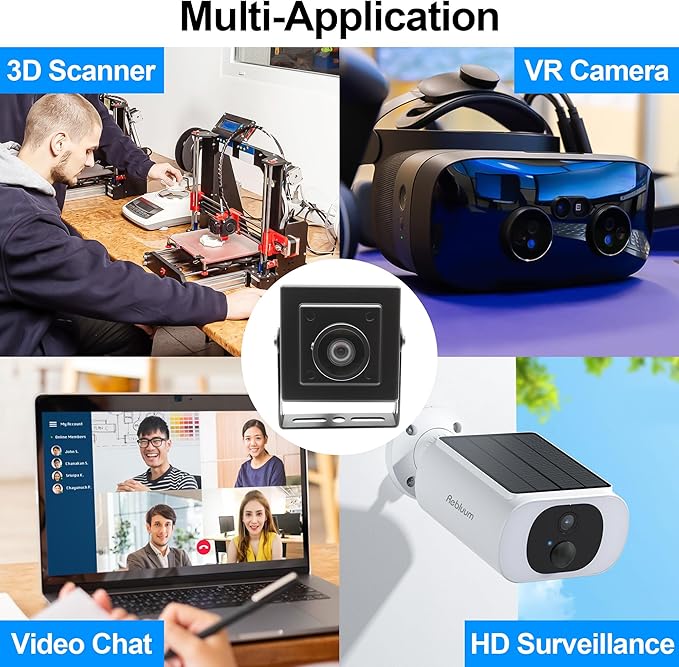 MMlove 12MP USB Camera 4K 30fps 1080P 120fps High Speed USB Camera 102° No Distortion Lens Wide Angle Webcam for Streaming Teaching Machine Vision PC Laptop Raspberry Pi