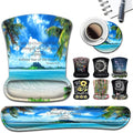 Mouse Pad Memory Foam Keyboard Wrist Rest SupportNon-Slip Rubber BaseErgonomic Comfortable Gel Black Desk Pad for LaptopGaming &amp Office Tropical Beach Coconut PalmTrees Mouse PadProverbs 31-
