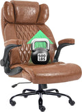 500lbs Big and Tall Office Chair Adjustable Lumbar Support for Back Pain Extra Wide Seat Executive Office Chair Thick Armrest Pad Heavy Duty Base&ampUpgraded Wheels Ergonomic Comfy Computer Desk C