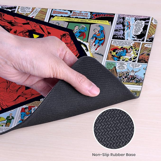 Head Case Designs Officially Licensed Superman DC Comics Collage Logos and Comic Book 23.62 x 11.81 x 0.12 inches (600 x 300 mm) - L Gaming Office Desk PC Keyboard Mouse Mat Pad