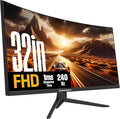 Westinghouse 32 Inch Curved Full HD Gaming Monitor 240Hz AMD FreeSync Support Low Motion Blur 1500R Curve 1920 x 1080 for PC Games with Built in Speakers DisplayPort HDMI