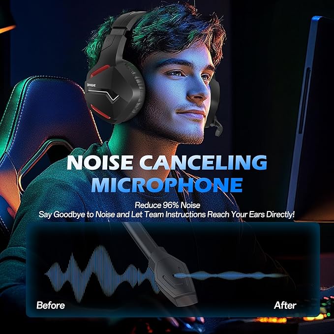 BINNUNE Xbox Wireless Gaming Headset for Xbox Series X/S Xbox One120H Ultra-Long Battery Bluetooth 5.3 Gaming Headphones with Noise-Canceling Mic Comfortable Over-Ear Headphones