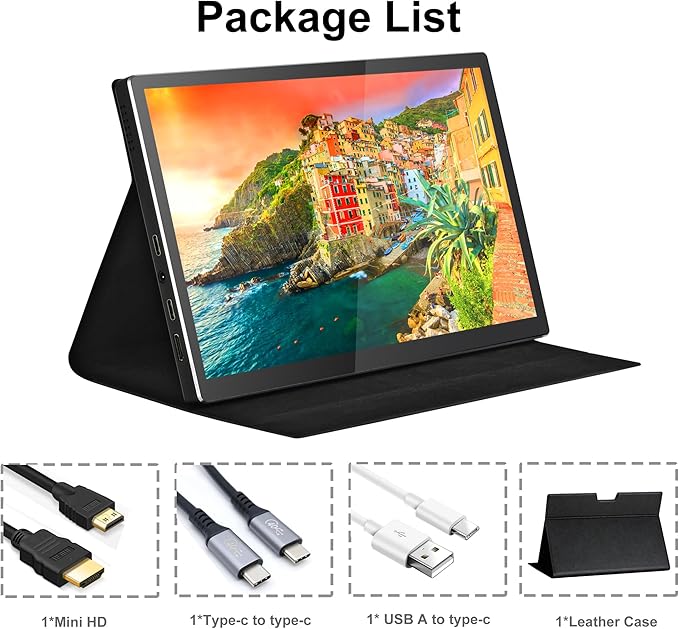 Portable Monitor 9 inch 2K 2560 * 1600 IPS Touch Screen 73% NTSC USB C HDMI Secondary External Computer Laptop LCD Monitor for MacBook Pro Air PC Laptop Phone Xbox PS5