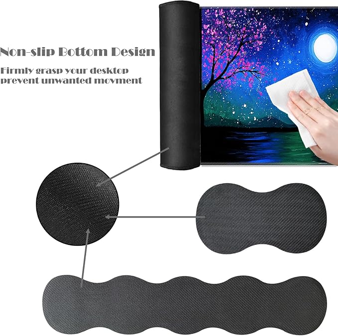 Ergonomic Keyboard Wrist Rest &amp Mouse Pad Wrist Rest SetXL Gaming Desk Mat 31.5x 11.8Non-Slip BaseMemory FoamEasy Typing Pain Relief for Office &amp HomeButterfly Tree
