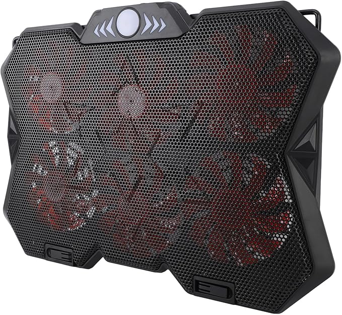 Laptop Cooling Pad Large Size Compatibility with 6 Height Adaptable RGB Silent Fan Efficient Heat Dissipation for 19in Laptops