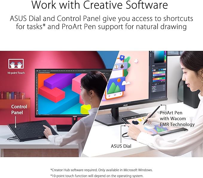 ASUS ProArt Display 15.6” 4K Pen Display (PA169CDV) – IPS UHD (3840 x 2160) WACOM Feel EMR 100% sRGB Calman Verified Pantone Validated Speakers USB-C 10-Point Touch Dial 3 Year Warranty