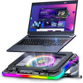 AICHESON Gaming Laptop Cooling Pad with Full RGB Lights Powerful Cooler Fan Stand for 15-19 inch Gamer Laptops and PC Computers