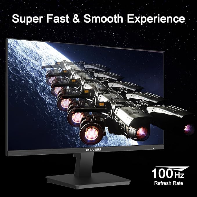 SANSUI 27-Inch IPS Monitor 120Hz Full HD 1920x1080 HDMI and DisplayPort VESA Mountable
