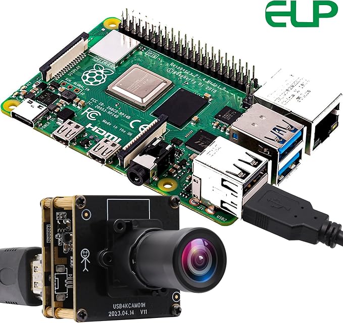 ELP 4K USB HDMI Camera Module Night Vision PC Camera for Computer Monitor with Simultaneous 2X Digital Zoom and 8mp Resolution Ideal for Security and Laser Engraver Applications