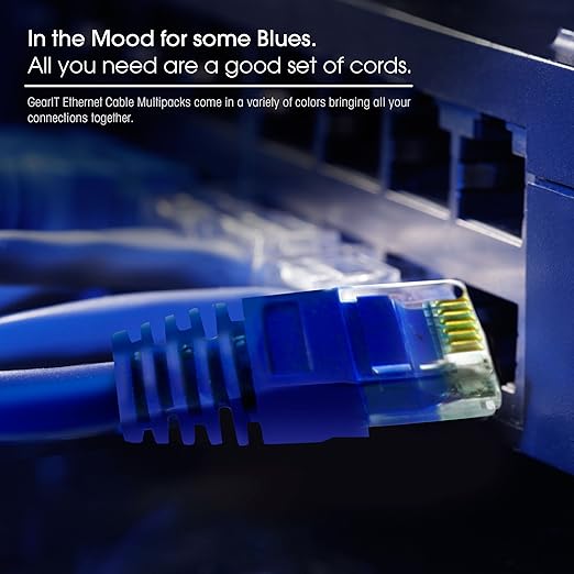 GEARit Cat 6 Ethernet Cable (100-Pack 1 Foot) Cat6 Network Patch 10Gbps RJ45 Snagless Cord Gold-Plated Connectors Internet for PC TV Tablet Router Printer Servers IT Data Center - Yellow