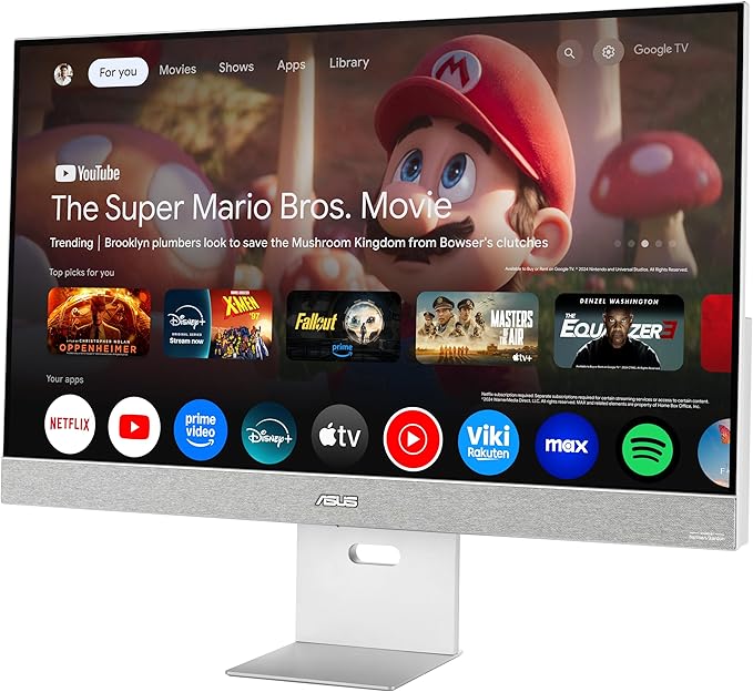 ASUS ZenScreen 31.5” 4K USB-C Smart Monitor (MS32UC) - UHD (3840 x 2160) IPS 98% DCI-P3 GoogleTV Harman Kardon Speakers USB-C (90W PD) Wireless Display Netflix and YouTube 3 yr Warranty