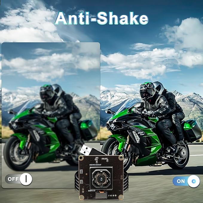 Anti Shake USB Camera Module 4K Vehicles IBIS Stabilization 11MP USB Webcam Autofocus 90 Degree No Distortion Lens Plug and Play for Machine Vision Industrial Robot Vision
