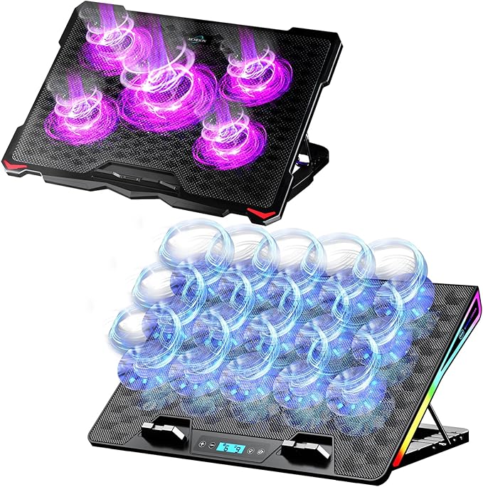 AICHESON Gaming Laptop Cooling Stand and S035 Purple Laptop Cooler Set