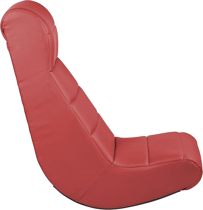 Factory Direct Partners Soft Ergonomic Horizontal Soft Floor Video Rocker - Cushioned Ground Chair Great for Reading Gaming or Watching TV for Kids Teens and Adults - Red 10489-RD