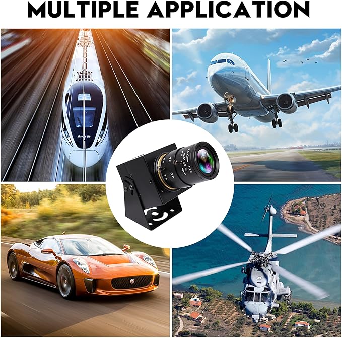 90fps Global Shutter High Speed USB Camera 2.8-12mm 4X Manual Zoom Varifocal Lens 1200P Golf Swing Camera Plug &amp Play for Laptop Raspberry Pi Mac OS &amp Jetson Nano
