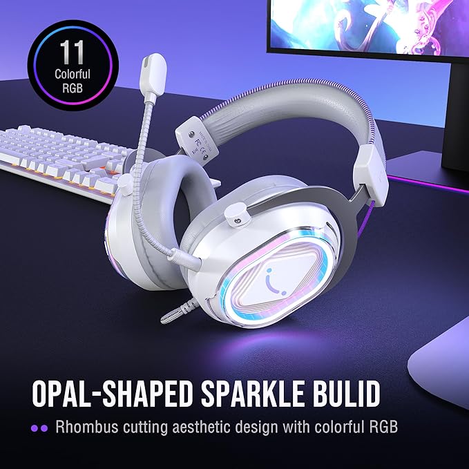 FIFINE XLR/USB Dynamic Microphone with Over-Ear Headset Bundle Gaming Mic and Headset Set with RGB Volume Control 7.1 Surround Sound Game Chat Balance Compatible with PS4/PS5/PC-AM8W+H13WP