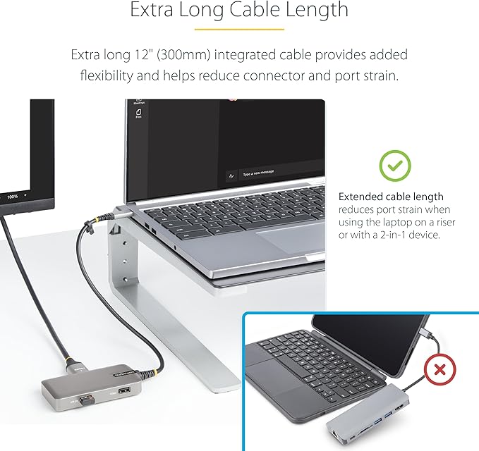 StarTech.com USB-C Docking Station for MacBook Pro M1 M2 M3 M4 and Windows 4K 60Hz HDMI Video HDR10 USB 5Gbps Hub 100W Laptop Charging GbE