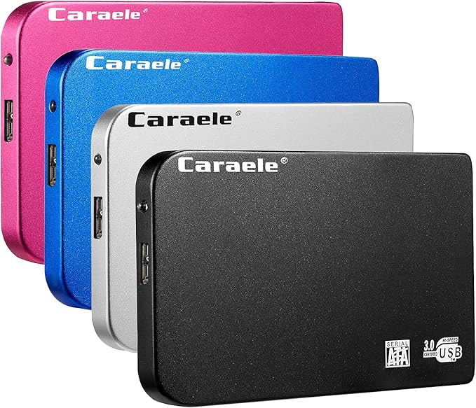 Portable SATA External Hard Drive HDD 500GB 1TB 2TB USB3.0 Ulra-Fast File Transfers for Windows Mac and Linux (500GB Silver)
