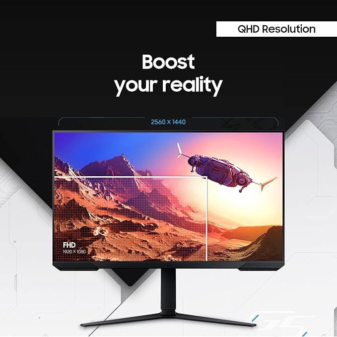SAMSUNG 27-Inch Odyssey G51C Series QHD Gaming Monitor 165Hz 1ms VESA Display HDR10 AMD FreeSync Premium Black Equalizer Virtual Aim Point LS27CG512ENXZA