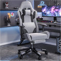Video Game Chairs with Footrest Comfortable Fabric Gamer Chair for Adults High Back Gaming Chair Reclining Computer Chair with Headrest and Lumbar Support