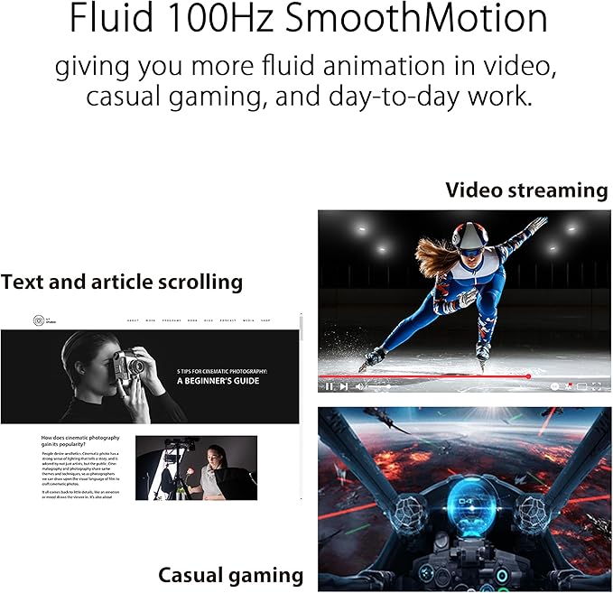 ASUS 24” (23.8-inch viewable) Eye Care Monitor (VZ24EHF) - IPS Full HD (1920 x 1080) Frameless 100Hz Adaptive-Sync 1ms HDMI Low Blue Light Flicker Free Ultra-Slim Profile 3 Year Warranty