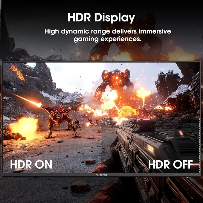Amzfast 24 Inch Gaming Monitor 200Hz FHD 1080p Fast IPS Computer Monitor 110% sRGB 1ms HDR Support Adaptive Sync Eye Care VESA Mount HDMI 2.0 | Display Port 1.4 White Monitor AMZG24X1W