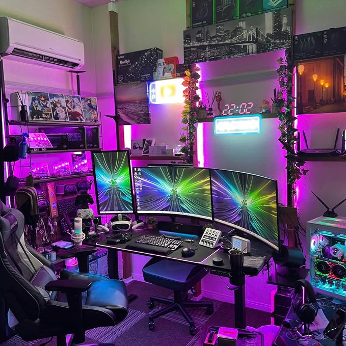 Kado 25 Class Dual Gaming Monitor Setup - 2-Pack 24.5 Curved 1500R 240Hz 1ms 1920x1080 Computer Monitor Parallel Gaming AMD FreeSync Premium Panoramic VESA Mount HDMI DisplayPort Built-in Speakers