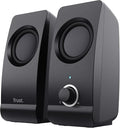 Trust Remo 2.0 PC Speakers 16W (8W RMS) USB Powered Jack 3.5mm Stereo Speaker Set with Volume Control Compact Sound System for Computer and Laptop - Black