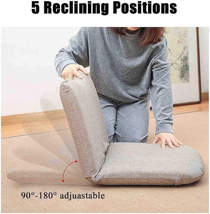 Floor Chair with Back Support Tatami Room Game Chair Legless Meditation Floor Seating Bay Window Lazy Chairs Lightweight