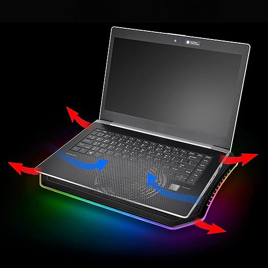 Thermaltake Massive Steel Mesh Panel with 1 x 120mm fan 256 color RGB spectrum 10-15 Notebook Cooler CL-N020-PL12SW-A