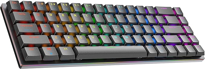 Ranked G65 Guardian 65% | Full Aluminum Frame | Ultra Slim Hot Swappable Mechanical Gaming Keyboard | 68 Keys Multi Color RGB LED Backlit for PC/Mac Gamer (Black Gateron Low Profile Red)