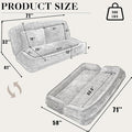 Floor Chair with Back Support Human Dog Bed Folding Loveseat with 5 Adjustable Position 2 Pillows Chenille Meditation Gaming Chair for Lazy Boys Living Room Lounge Bedroom Dark Grey