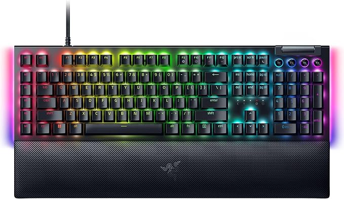 Razer BlackWidow V4 Mechanical Gaming Keyboard: Yellow Switches Linear &amp Silent - Chroma RGB - 6 Macro Keys - Magnetic Wrist Rest - Doubleshot ABS Keycaps - Roller &amp Media Keys - Snap Tap