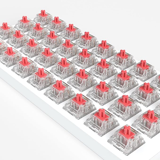 Burgundy Switch Mechanical Keyboard Replacement3 Pin Linear/Accurate Typing/Dustproof/RGB Transparent Gaming Keyboard Switches(90Pcs)