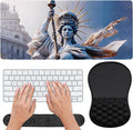 3 in 1 Ergonomic Set Mouse Pad with Wrist Rest Keyboard Wrist Rest and Desk PadMemory Foam Soft Breathable Pain Relief for Wrist Fatigue Prolonged Typing and Mouse Use Jamboa