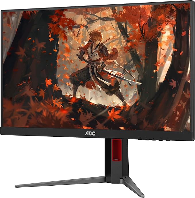 AOC 24G4 24 Gaming Monitor Full HD 1920x1080 IPS Panel 180Hz 1ms 1x HDMI 2.0 1x Display Port Adaptive-Sync Audio Earphone Out Console Gaming Ready 3-Year Zero-Bright-Dot