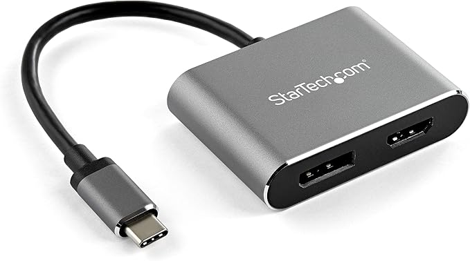 StarTech.com USB C Multiport Video Adapter - 4K 60Hz USB-C to HDMI 2.0 or DisplayPort 1.2 Monitor Adapter - USB Type-C 2-in-1 Display Converter HDMI/DP HBR2 HDR - Thunderbolt 3 Compatible (CDP2DPHD)
