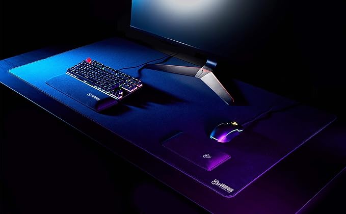 GLORIOUS 3XL Extended Gaming Mouse Mat/Pad - Large Wide (3XL Extended) Black Cloth Mousepad Stitched Edges | 24x48 (G-3XL)
