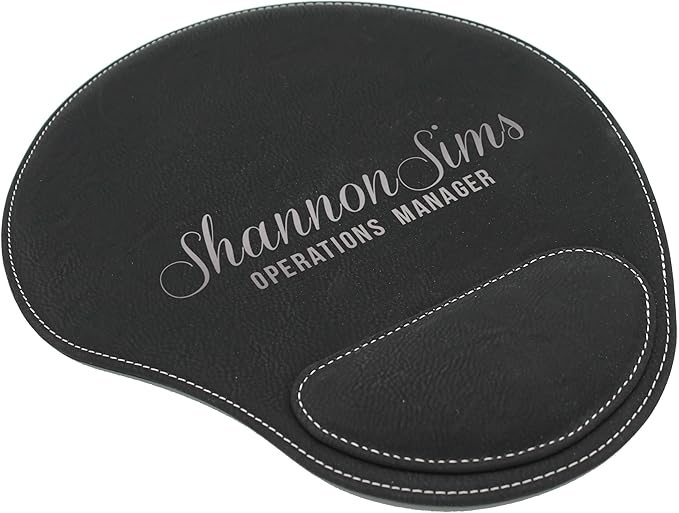 My Personal Memories Custom Engraved and Personalized Mouse Pad with Wrist Rest Desk Accessories (Black with Silver)