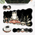Desk Mat Mouse Pad with Wrist Rest 4-in-1 Large Mouse Pads for Desk Ergonomic Mouse Pad and Keyboard Wrist Rest Gaming Keyboard Mat for OfficeFrog on Mushroom