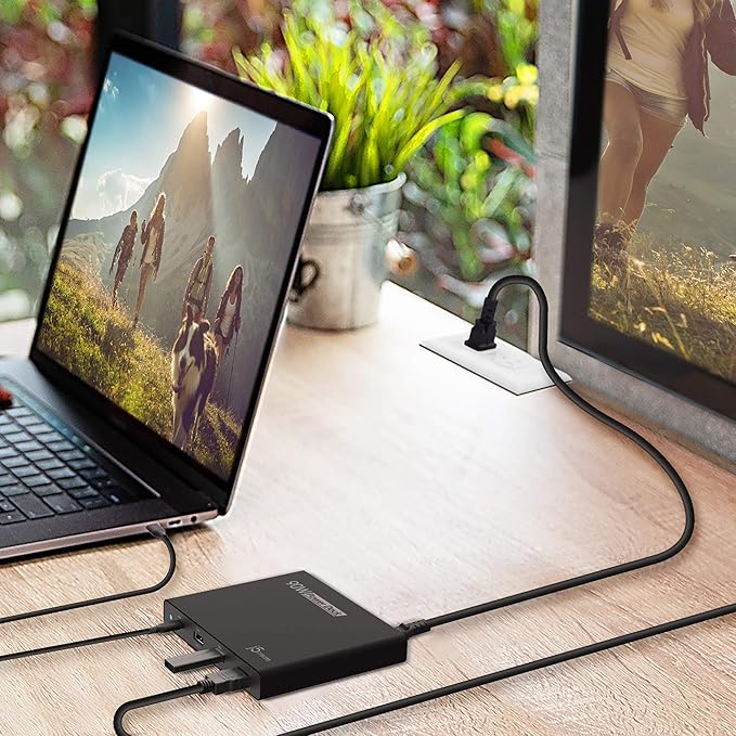 j5create USB-C Travel Hub with PD 65W Power Supply - for Travel or Business Trip - Charging Adapter Hub with 4K HDMI USB-A x 2 - for MacBook Air/Pro 13 Surface Pro and USB-C Laptop (JCDP392)