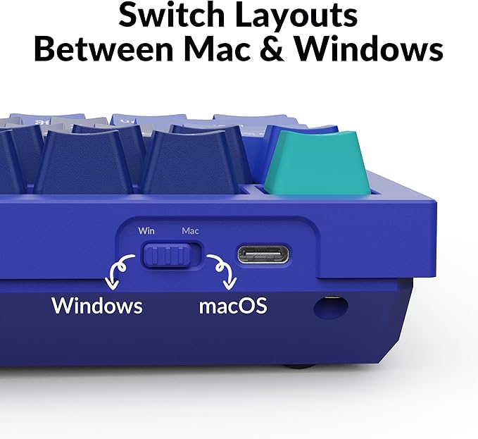 Keychron Q1 RGB Wired Custom Mechanical Keyboard Knob Version 75% Layout QMK/VIA Programmable with Hot-swappable Gateron G Pro Brown Switch Double Gasket Compatible with Mac Windows Linux (Blue)