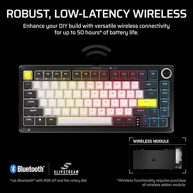 Corsair MAKR PRO 75 Hall Effect DIY Wired Magnetic Mechanical Gaming Keyboard – 75% Layout MGX Hyperdrive Switches Dual Actuation Rapid Trigger FlashTap SOCD 8000Hz US Layout – Black