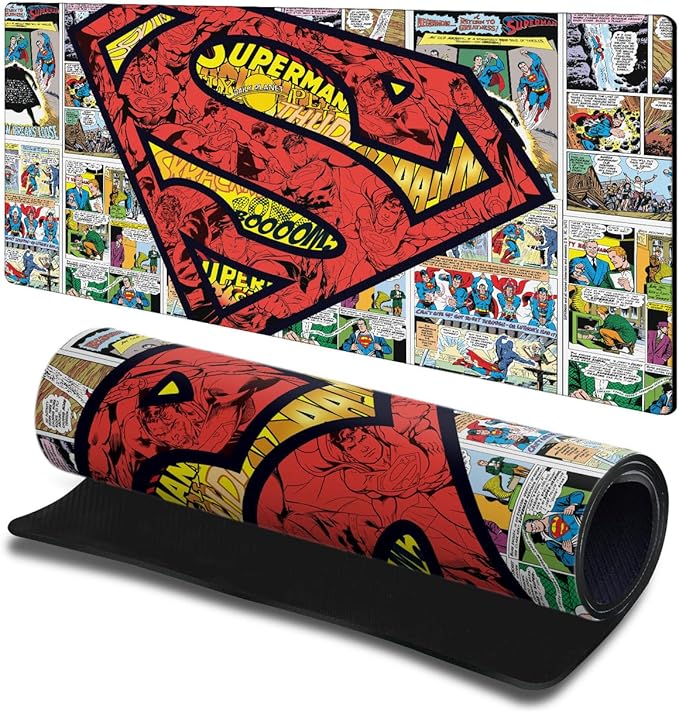 Head Case Designs Officially Licensed Superman DC Comics Collage Logos and Comic Book 23.62 x 11.81 x 0.12 inches (600 x 300 mm) - L Gaming Office Desk PC Keyboard Mouse Mat Pad