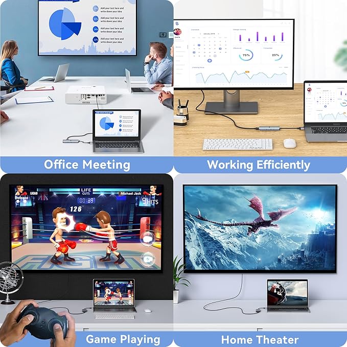 Docking Station for MacBook Pro Air LIONWEI USB C Docking Station Dual Monitor Dual HDMI Adapter Hub for Mac MacBook Pro with 2 HDMI 3 USB 3.0 SD TF Card Reader and 100W PD USB C Charging Port